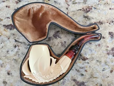  Large Eagle Claw Meerschaum Pipe (with Case)  • $145