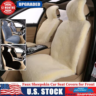 Faux Sheepskin Car Seat Cushions Covers Protector Comfort For Office Chair Fuzzy • $84.78