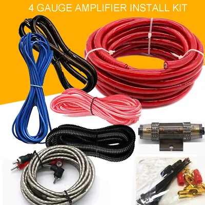 2300W 4 Guage Wiring Kit RCA Car Amp Amplifier Audio Subwoofer Power Cable Sub • £17.99