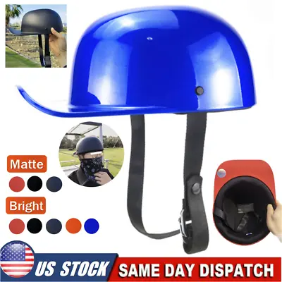 Retro Baseball Cap Motorcycle Half Helmet Open Face Scooter Moped Jet Helmets • $42.31