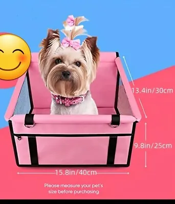 £12.95 • Buy Removable Small - Medium Dog Car Seat Carrier Cat Pet Puppy Travel Booster PINK
