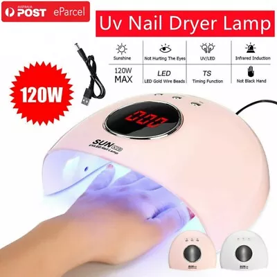 120W Nail Lamp UV LED Light Professional Nail Polish Dryer Art Gel Curing Device • $13.49