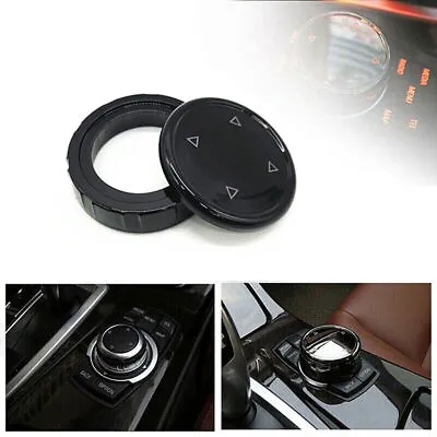 Car Big Multi Media Knob Cover Trim Black IDrive Button For BMW F10 F20 F30 AE • $11.87