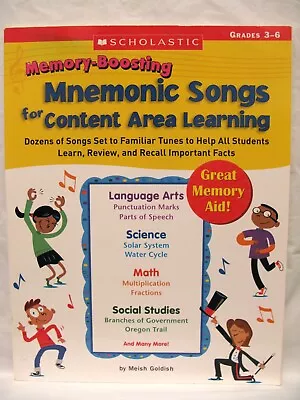 151237 Book MEMORY-BOOSTING MNEMONIC SONGS For CONTENT AREA LEARNING Scholastic • $5.99