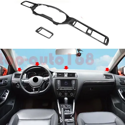 ABS Carbon Fiber Dashboard Meter Air Vent Outlet Frame Trim For VW Jetta 2015-18 • $124.96