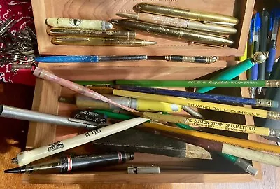 Vintage Writing Lot Of 30 Antique Items Pencils Pens Ink Pens • $8.50