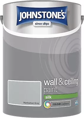 Johnstone's Wall & Ceiling Paint Manhattan Grey Silk Finish Emulsion Paint 5L • £19.10