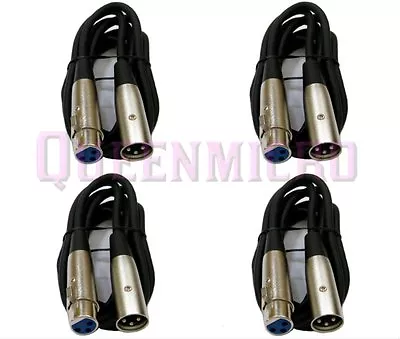 4 Pack - 3ft XLR Pro Audio 3Pin Male To Female Mixer MIC Microphone Cord Cable • $17.99