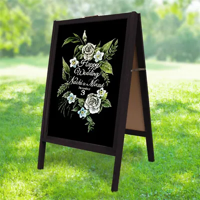 Large Waterproof Heavy Duty Oak Chalkboard A Board Frame Sandwich Pavement Sign • £38.99