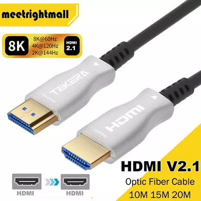 10m 15m 20m 8K HDMI 2.1 Fiber Cable Optical Long Cord Support 8K@60Hz 4K@120Hz  • $99.95