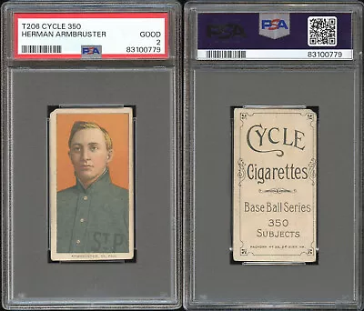 T206 Herman Armbruster ~~ PSA 2 ~~ Cycle 350 Back • $349.99