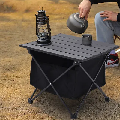 Folding Camping Tables With Storage Bag Portable Garden Picnic BBQ Beach Fishing • £20.95