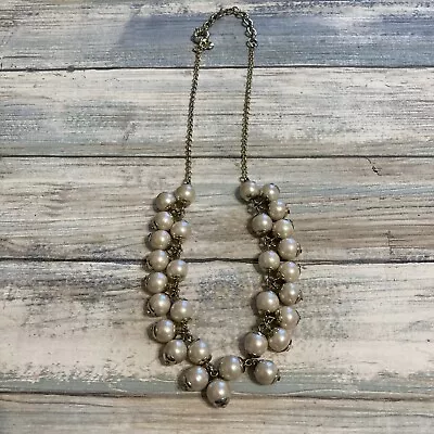 J.Crew Jcrew Cluster Pearls Faux Gold Tone Beads Classic 18  Necklace • $17.10