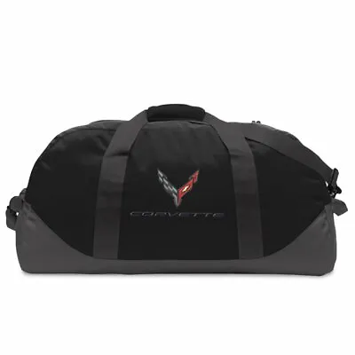 Next Generation C8 Corvette Eddie Bauer Duffle With Cross Flags Logo - Black • $74.95