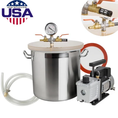 $159 • Buy 5 Gallon Vacuum Degassing Chamber Silicone Kit W/3 CFM Pump Hose Equipment