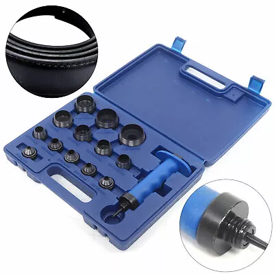 14pcs Hollow Punch Tool Set Leather Kit Gasket Hole Rubber Cutter Cutting+ Box • $28.50