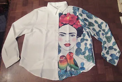 NEW Frida Kahlo Cactus Women’s Long Sleeve Button-front Shirt Size 2XL • $29.95