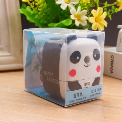 Cute Cartoon Animals Pencil Sharpener Panda Hand Crank Manual Pen Cutter T P ZSY • £6.78