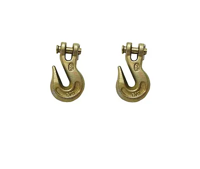 2 Pack G70 5/16  Clevis Grab Hook Flatbed Truck Trailer Transport Tow Chain Hook • $14.95