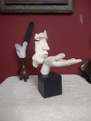 TMS 2005 VITRUVIAN COLLECTION- Blowing A Kiss Tabletop Art Sculpture Black White • $50