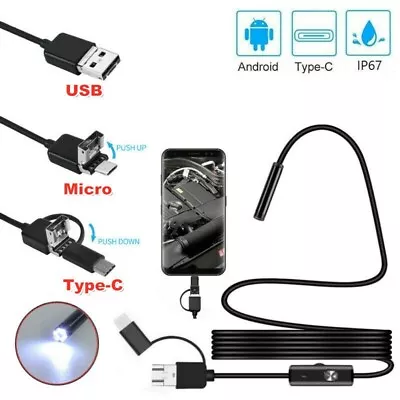 USB Endoscope Borescope Snake Inspection Camera For Samsung Android Mobile Phone • £9.49