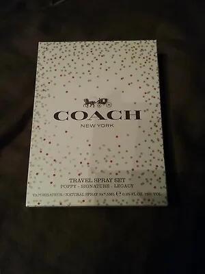 Coach Perfume New York Travel Gift Set Poppy Signature Legacy 3× 0.25 Oz/7.5ml • $33