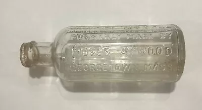 Atwoods Jaundice Bitters Moses Atwood 12 Sided Vintage Old Glass Medicine Bottle • $11.90