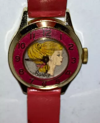 Vintage Original 1964 Mattel Swiss Made Mechanical Barbie Watch Diamond Tooled • $29.99