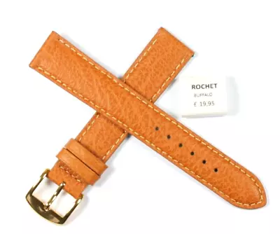 Tan Buffalo Leather Vintage Pigskin Look Watch Strap 18mm Rochet Zrc • $34.89