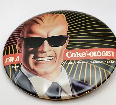 Vtg 1986 MAX HEADROOM  I'm A Coke-Ologist COKE Soda Ad Pinback Button MTV 3  • $7.99