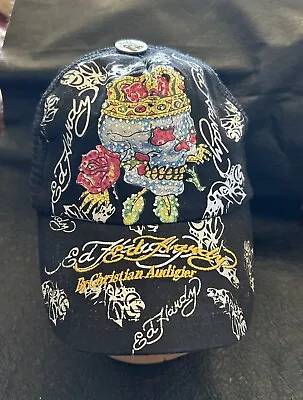 Vintage Ed Hardy By Christian Audigier Trucker Snap Back Hat With Rhinestones • $14