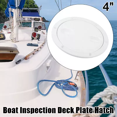  4  Marine Boat Hatch Round Inspection Deck Plate Non-Slip Oval Groove White • $13.49