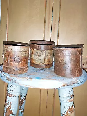   Three   Vintage Indian Metal Pots / Planters • £21.99