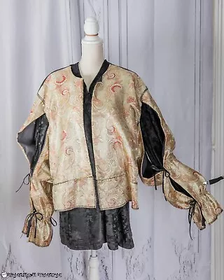 Men's Gold Doublet Costume Ex-Large Brocade Renaissance Coat Medieval Pirate • $65