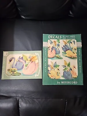 2 Sets Meyercord Decal Vintage No.  932 C&D New Old Stock 10 Cents Swans  • $9.99