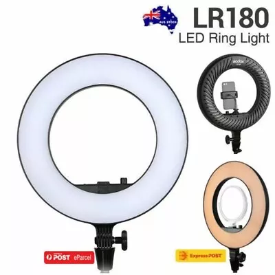 Godox LR180 27W 18  Large  LED Ring Light 3300K / 5600K (Black) *Bonus Yellow Li • $166