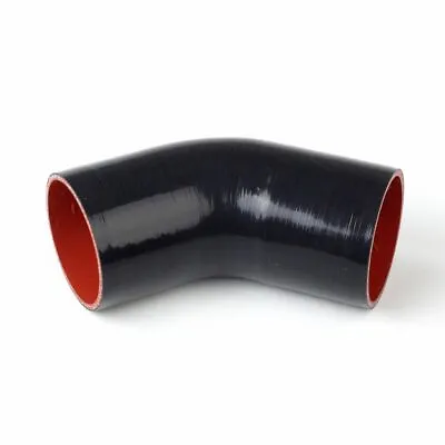 4  Inch 45 Degree Silicone Hose Tubro Intake Intercooler Pipe Coupler Black Red • $7.99