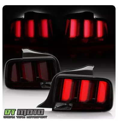 2005-2009 Ford Mustang LED Tube Sequential Turn Tail Lights Lamps Smoked W/ Red • $275.99