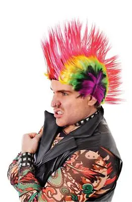 $11.25 • Buy Punk Mohican Rocker Wig Fancy Dress Mohawk