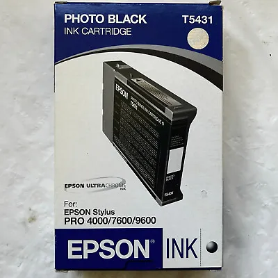 Genuine Epson 110ml Ink T5431 Photo Black Stylus Pro 4000/7600/9600 Exp 06/2006 • $32.95