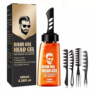 Men's Hair Styling Gel W/ Comb Long Lasting Hair Wax Gel Hair Salon Styling Gel • $19.70