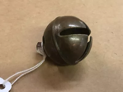 Antique Small 1 1/4  Diameter Crossed Slot Brass Sleigh Jingle Bell • $9.99
