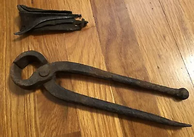 Vintage Antique 10  Blacksmith Farrier Nippers Tongs And The Boss Corn Husker • $15.50