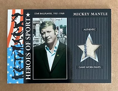 2009 Topps American Heritage Heroes Of Sport Mickey Mantle GW Pants Pinstripe 1A • $130