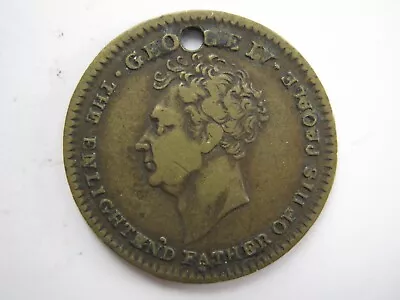 £12.50 • Buy 1830 George IV Death Medal In Brass 25mm GF #1