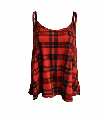 Womens Plain Swing Vest Sleeveless Top Strappy Cami Ladies Plus Size Flared 8-28 • £7.99