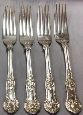 1857 Solid Silver Four Queens Pattern Dinner Forks By Chawner & Co. 394g. • £400