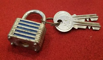  Vintage Miniature Diamond Brand Padlock Lock With Keys - GwHH • $12.50