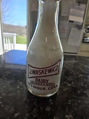J. Waskewicz Dairy Seymour Conn Ct Milk Quart Bottle Great Shape! • $32.50