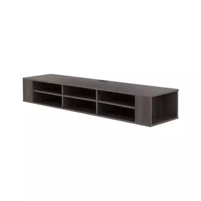 South Shore Media Storage 68¼ X16⅛ X11½  Gray Maple 8-Shelves W/ Wire Management • $241.91